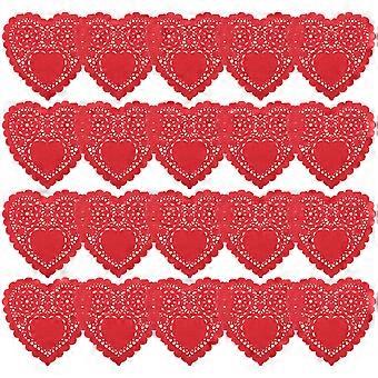 100pcs delicate hartvormige voedsel papier pads cake olie blotting papier pads