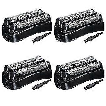 4x 21B barberhoved til Braun Series 3 elektriske barbermaskiner 301S, 310S, 320S, 330S, 340S, 360S, 3010S, 3020S, 3030S, 3040