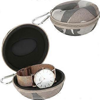 2 Pieces Single Watch Travel Case for Men, Single Watch Storage Box Gift Box for Wristwatches & Smart Watches up to 50mm (Camouflage)