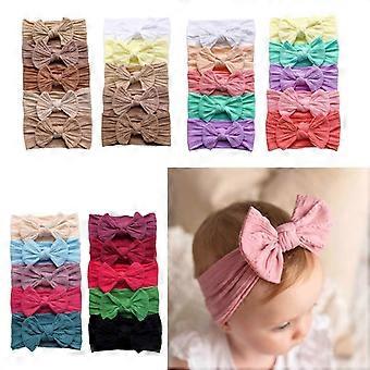 Large Bow Headband for Baby Girl Newborn Headdress Baby Hair Bow Elastic Headband Cable Knit Hairwrap Infant Photo Props