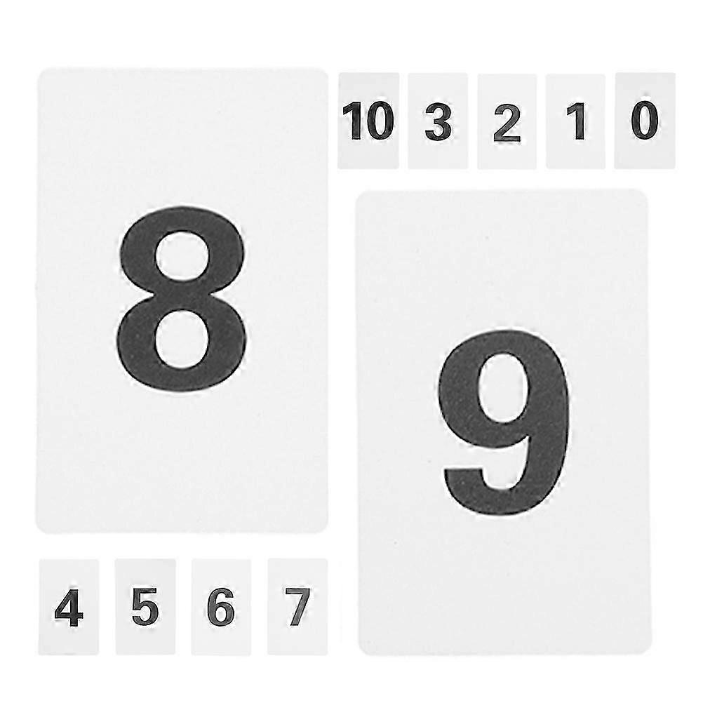 White Plastic Number Cards Set for Table Organization 55Pcs