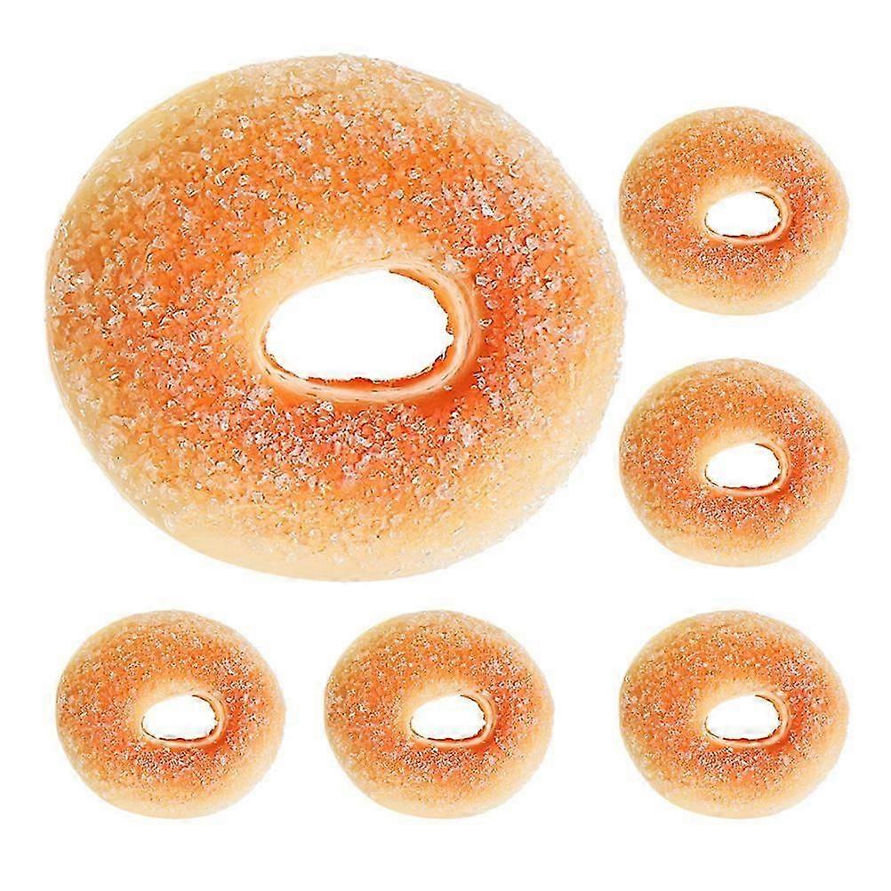 Chocolate Artificial Doughnuts PU Donuts for Dining Table with 6Pcs Props