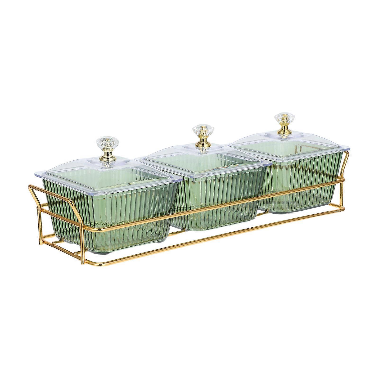 Divided Snack Tray with Lid 4Pcs Multi Compartment Serving Plates for Snacks