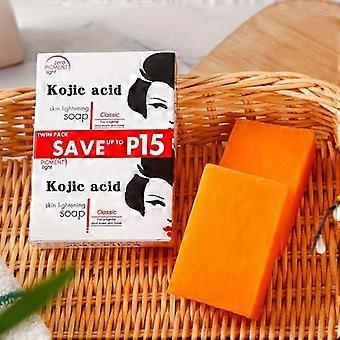 Handmade Papaya Kojic Acid Soap, 2-Pack Essential Oil Cleansing Bar for Face and Hands, Hydrating and Moisturizing Unisex Skincare Gift