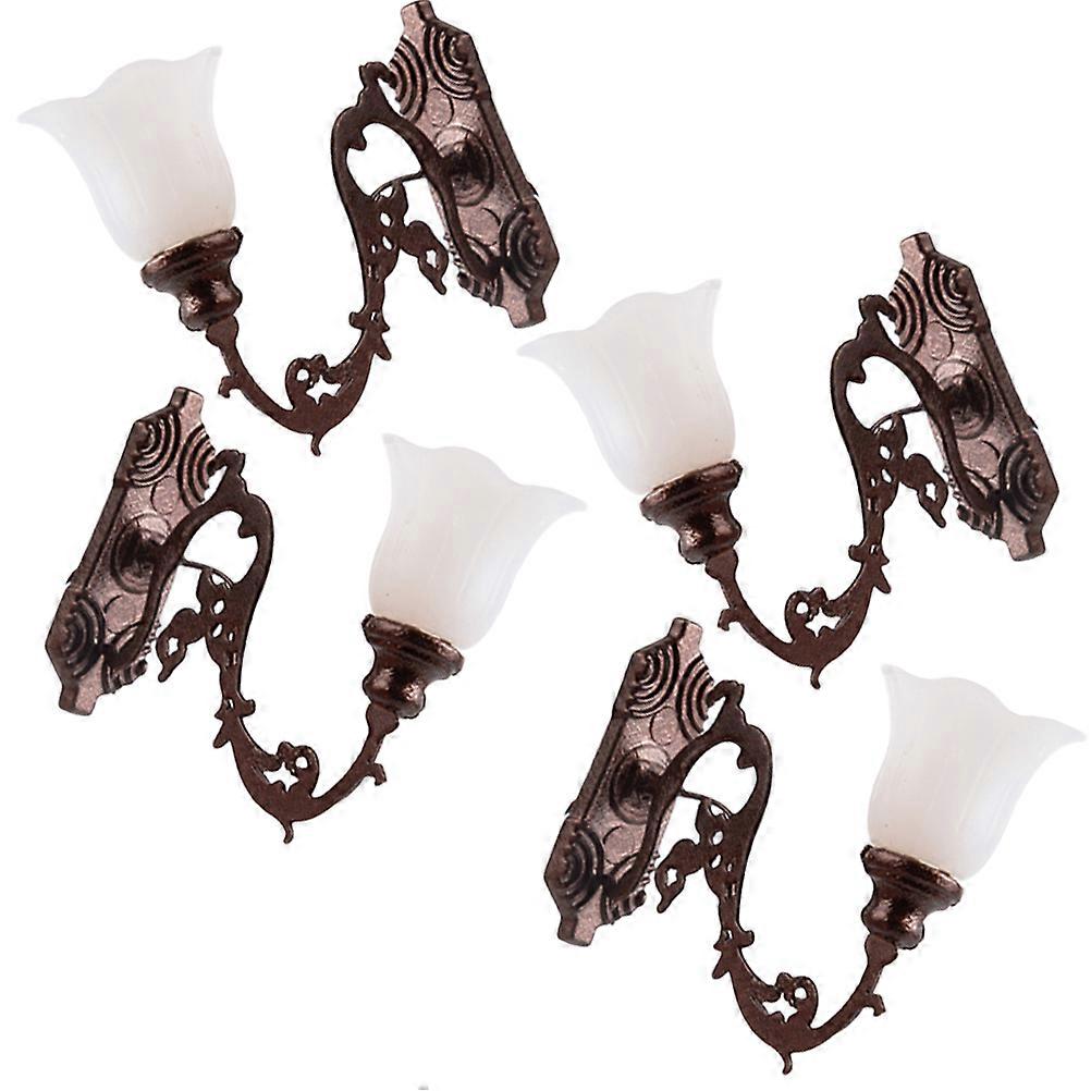 Mini Wall Lamp Model for Sand Table Creative Decor 4Pcs ABS Material