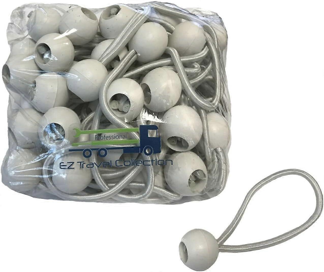 6" WHITE Bungee Balls (50 Pack)