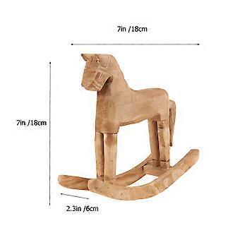 Wooden Rocking Horse Table Decoration Centerpiece Ornament Home Decor Craft Wedding Gift Home Art Furnishing 18x6x18cm