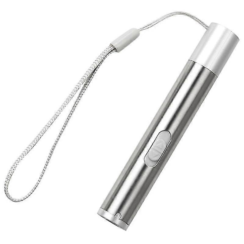 USB Rechargeable 7-in-1 Laser Pointer for Cats, Stainless Steel Interactive Toy with LED Flashlight and UV Light