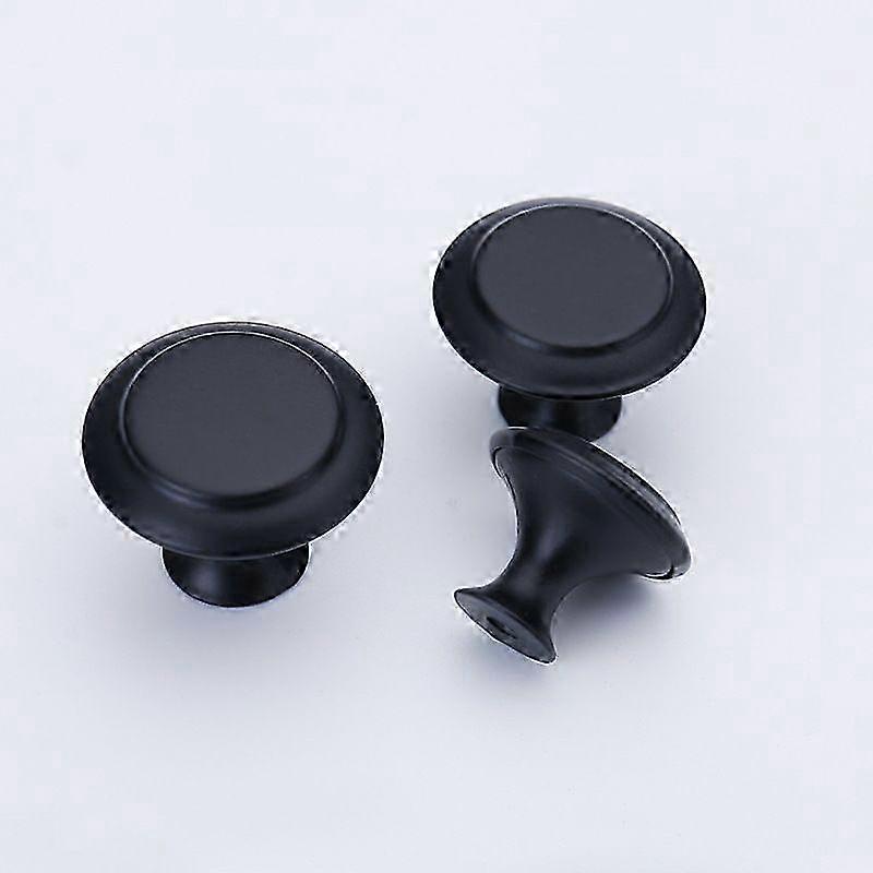 Black 10pcs Furniture Knobs, Drawer Pulls Screws, Round Drawer Knobs, Aluminum Alloy Cabinet Knobs compatible with Kitchen Bedroom Office
