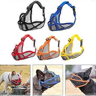 Large Dog Breathable Mesh Muzzle with Adjustable Nylon Strap Comfortable Mouth Guard