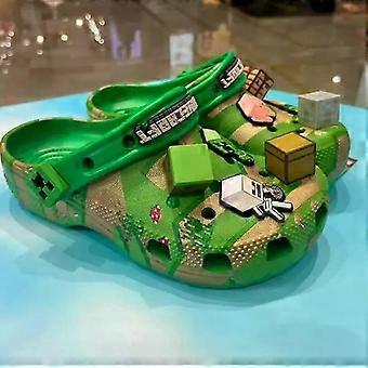 New 3D Children's Cave Shoes My World Minecraft Baotou Boys and Girls Slippers Anti slip llo