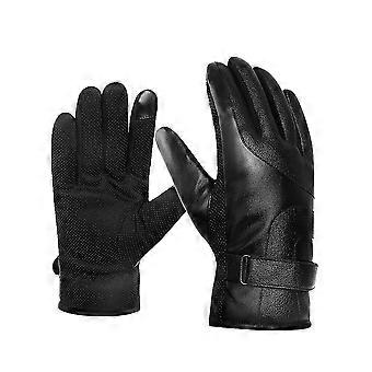 Cycling Gloves Thickened for Warmth with Anti-Slip Design 2Pcs Black