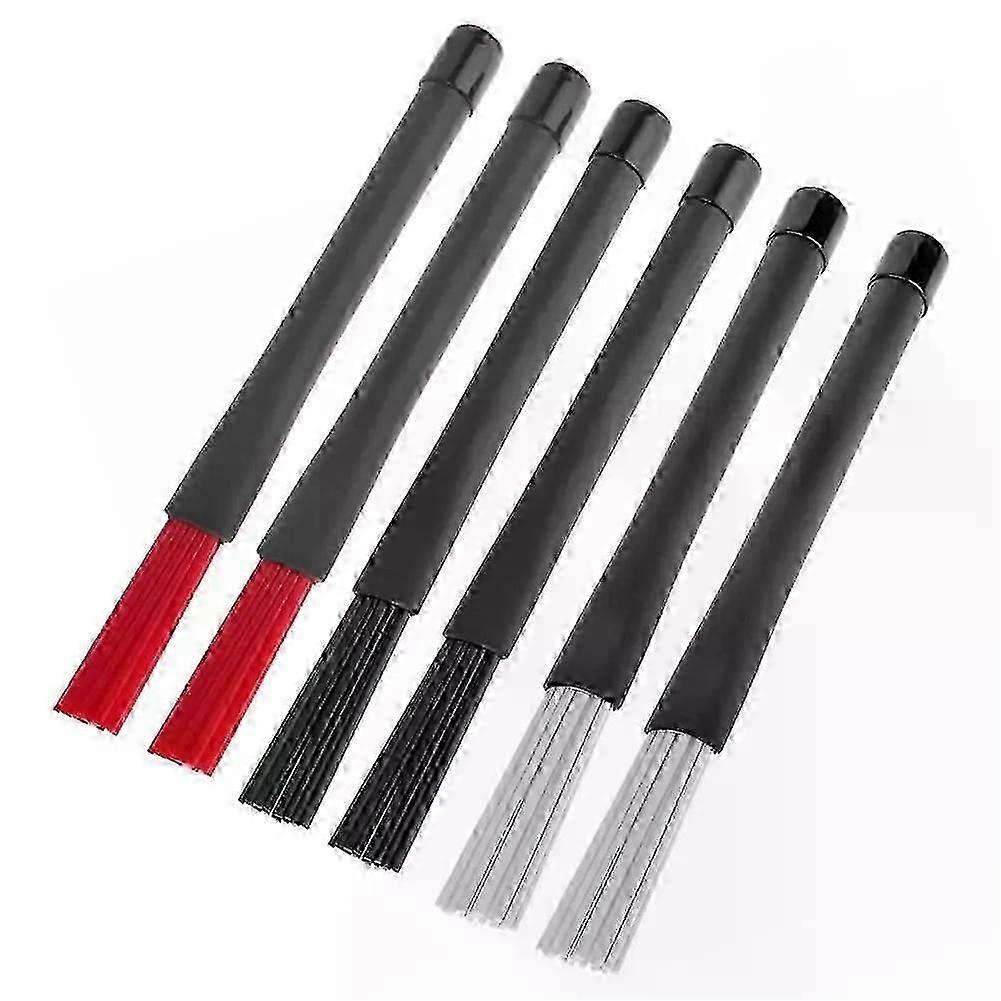 2pcs Drum Brush Retractable Mallets Nylon Bristle Rubber Handle ting
