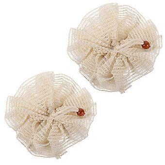 Loufahs de bain en fibres de ramie pour exfolier le corps (lot de 2)