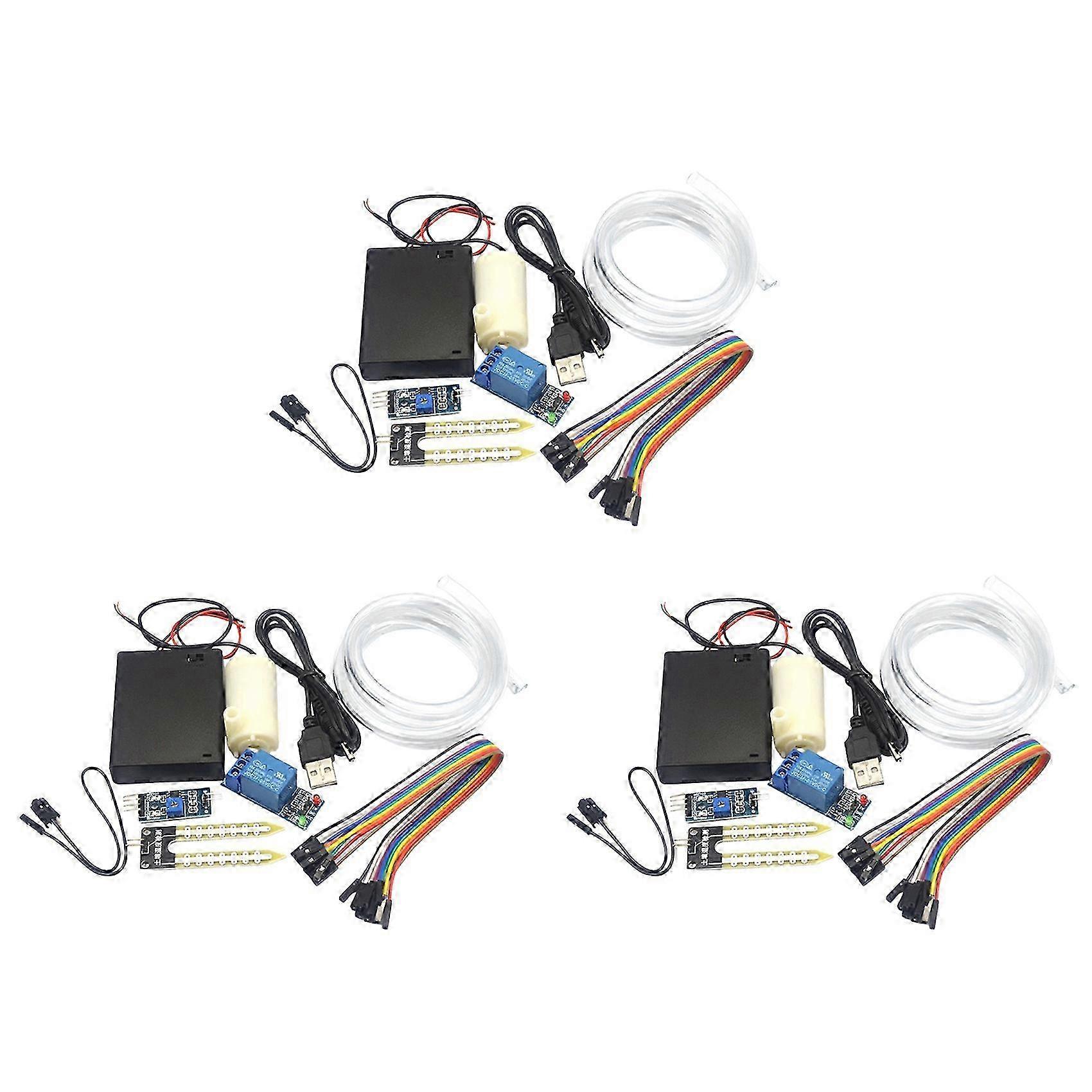 3X Automatic Irrigation Module DIY Kit Automatic Watering Module Soil Moisture Detection Automatic Water Pumping)