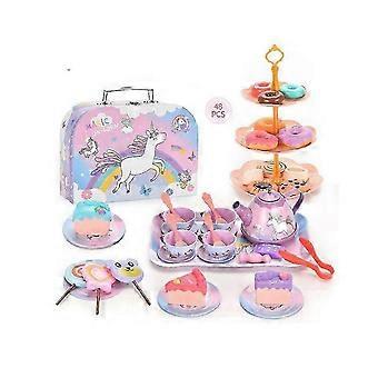 Rounded-Edge Tin Tea Set Toy