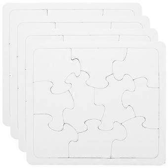 DIY Blank Puzzle White Paper for Drawing 4Pcs Wedding Favor Puzzles