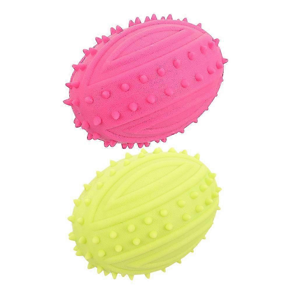 Squeaky Oval Chew Toy TPR 2 Pack