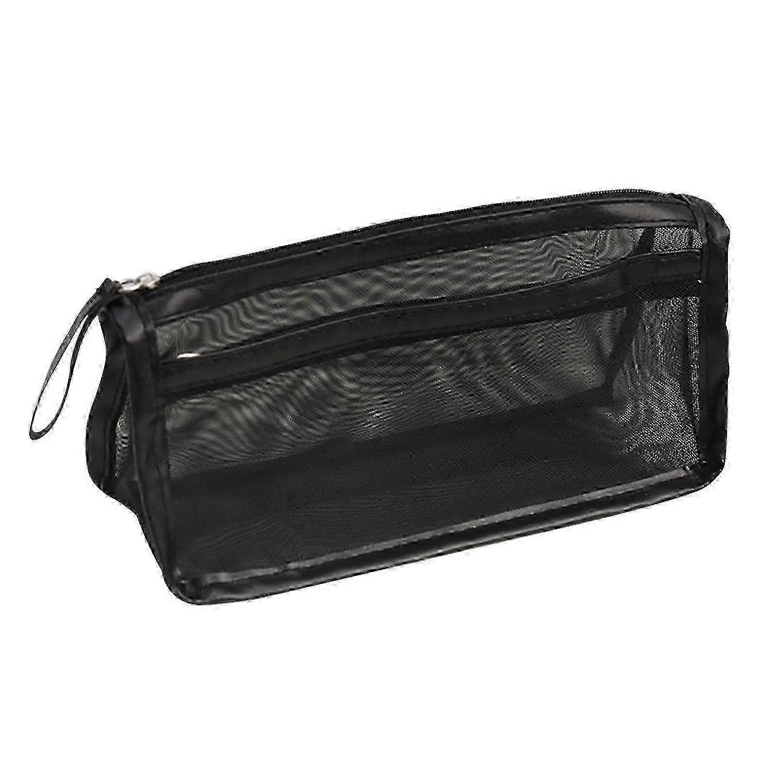 Clear Double-Layer Mesh Stationery Bag
