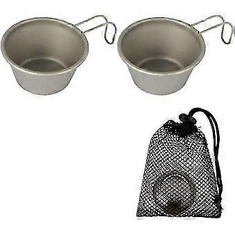 Stainless Steel Wine Glass 50ml Portable Camping Water Cup Outdoor Tableware 2pcs
