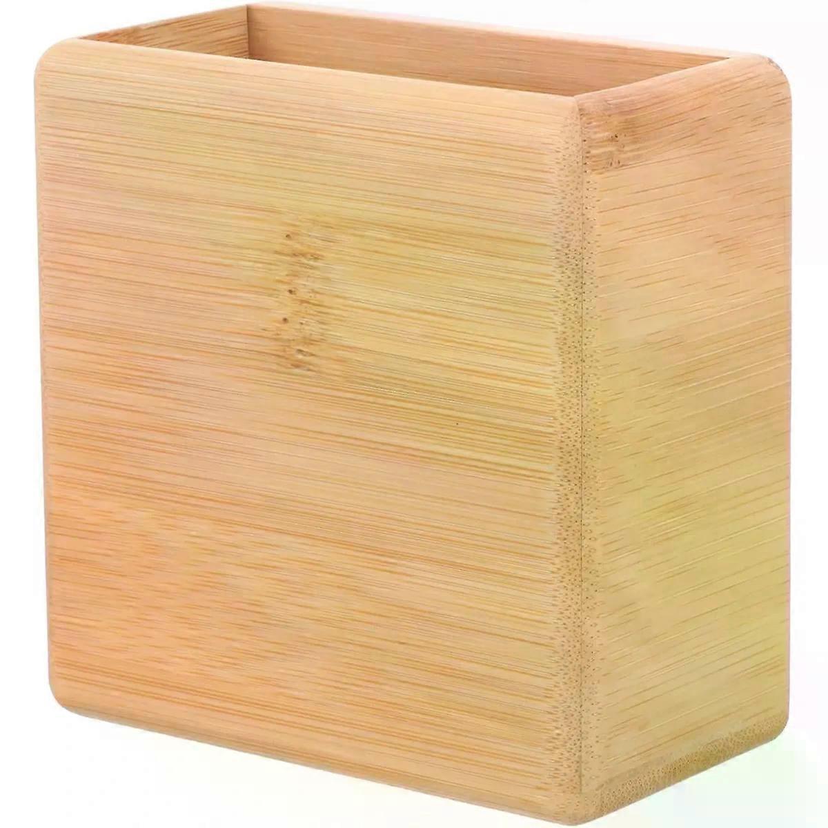 Wall Mounted Remote Control Holder Rack, Bamboo Beige Storage Box