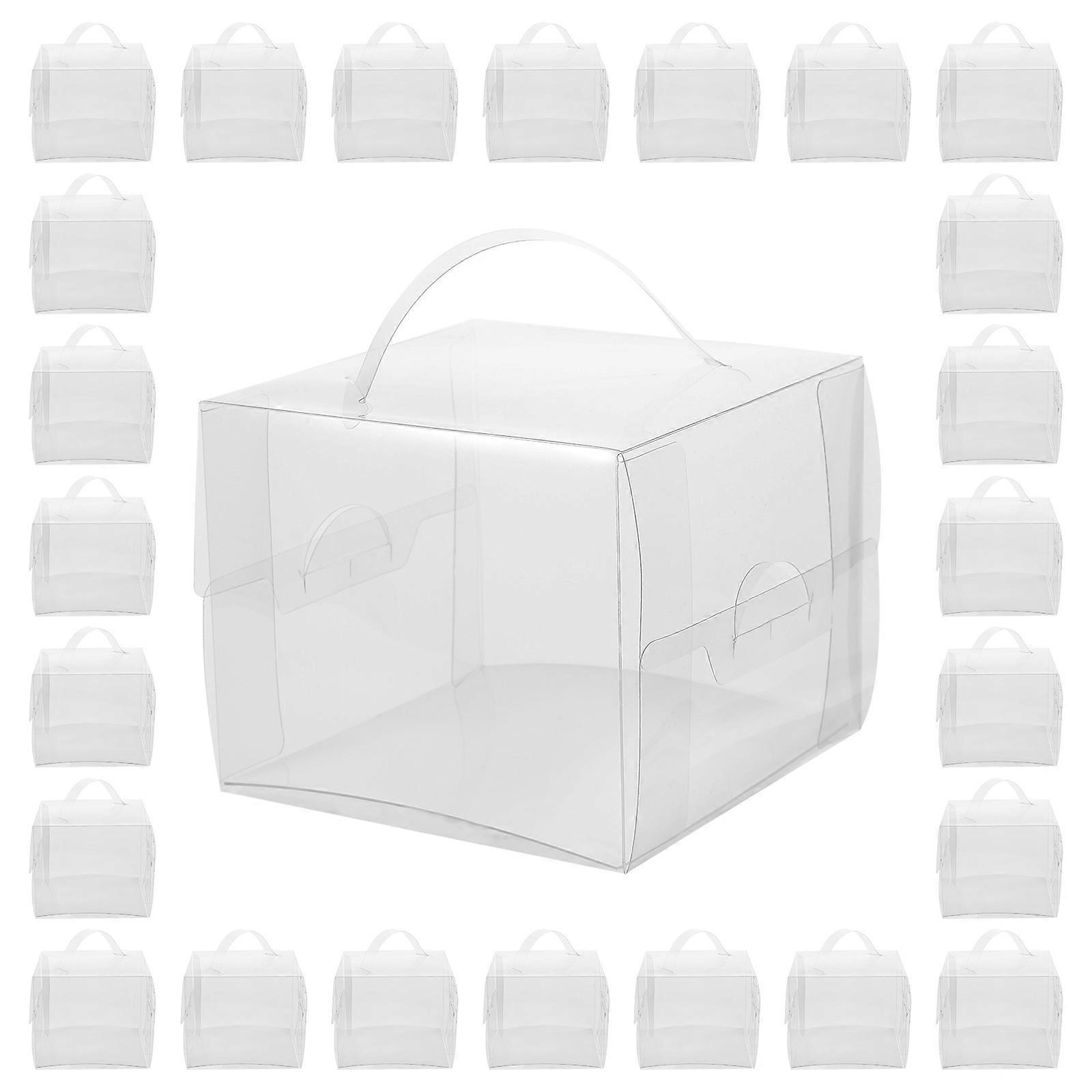 Cake Boxes with Handles Transparent Cake Boxes compatible with Storage 10Pcs Bakery