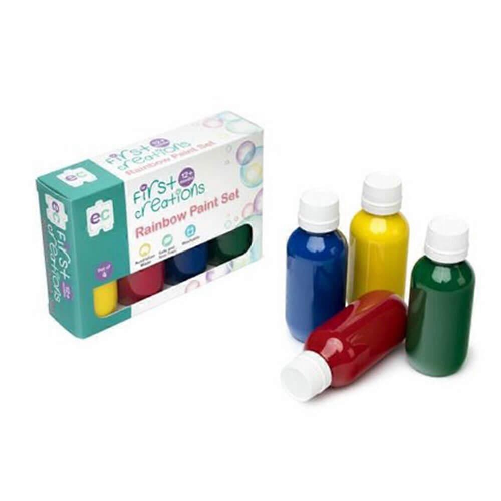 RAINBOW First Creations Paint 4 Set Water Based Colours Non Toxic Fast Drying