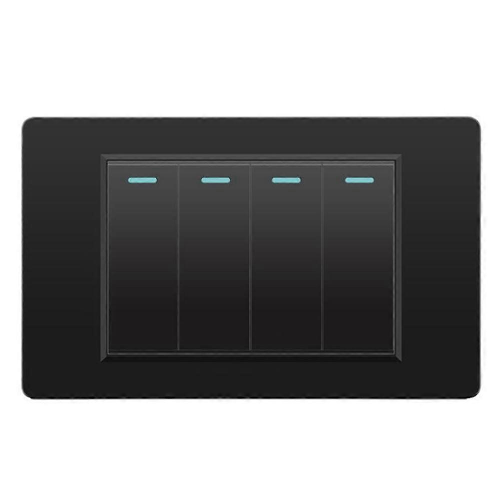 Black 4 Gang Mechanical Light Switch