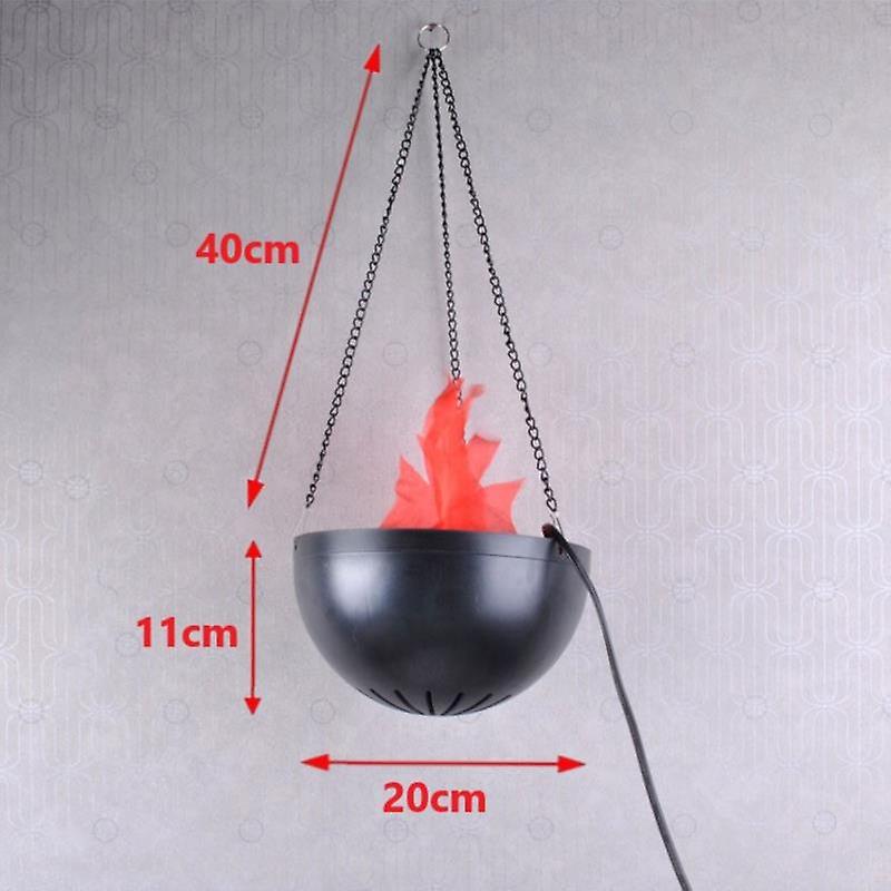 Halloween Electronic Simulation Fake Flame Fire Hanging Lamp Brazier Light Basin