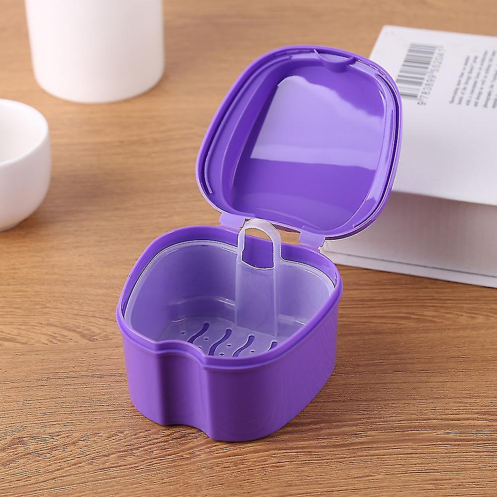 Oral Denture Care Bath Box Cleaning False Teeth Nursing With Hanging Net Container Cleaning False Teeth Bath Case
