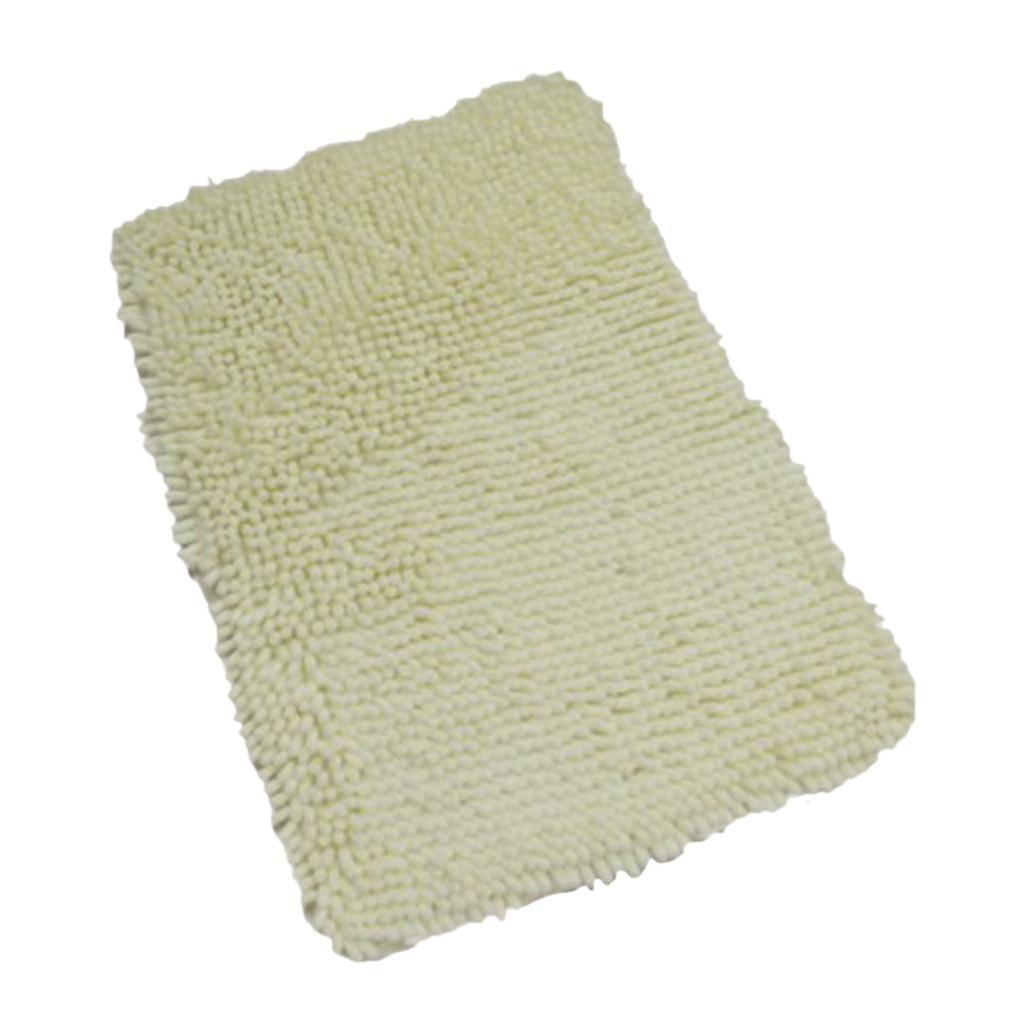 Shaggy Chenille Bath Mat / Area Rug Floor Carpet Decor White 60x120cm
