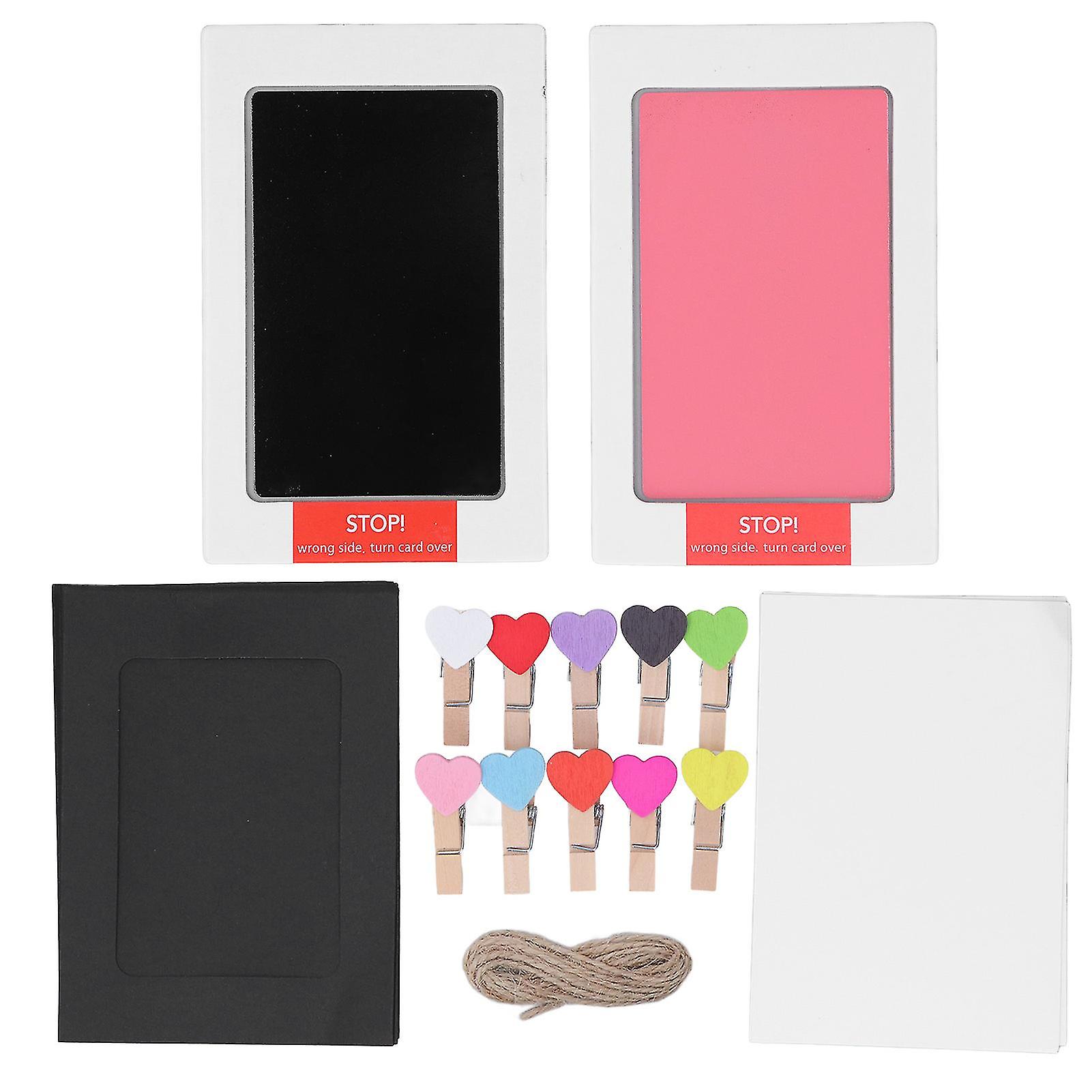 Inkless Baby Handprint and Footprint Kit, Clean Touch Ink Pad, Impressive Baby Keepsake Stamp, Black and Pink