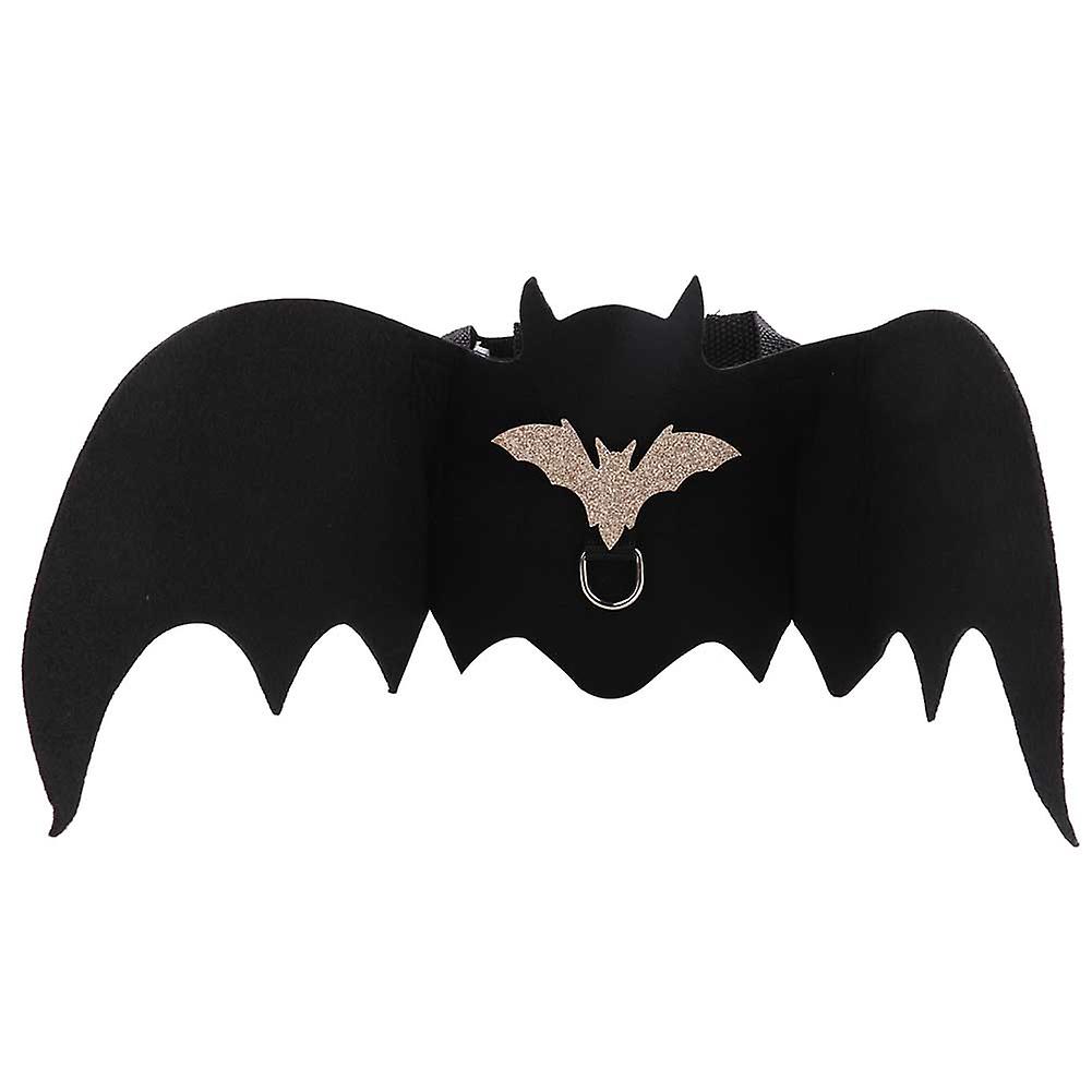 S-Sized Pet Cat and Dog Bat-Wings Harness with Leash for Small Pets, Adjustable Fit, Lightweight Material, Black Color