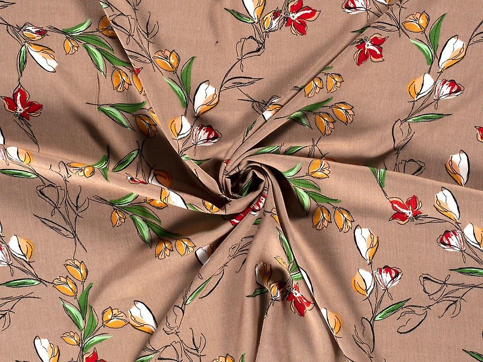 Minerva Viscose Crepe Fabric Beige - per metre