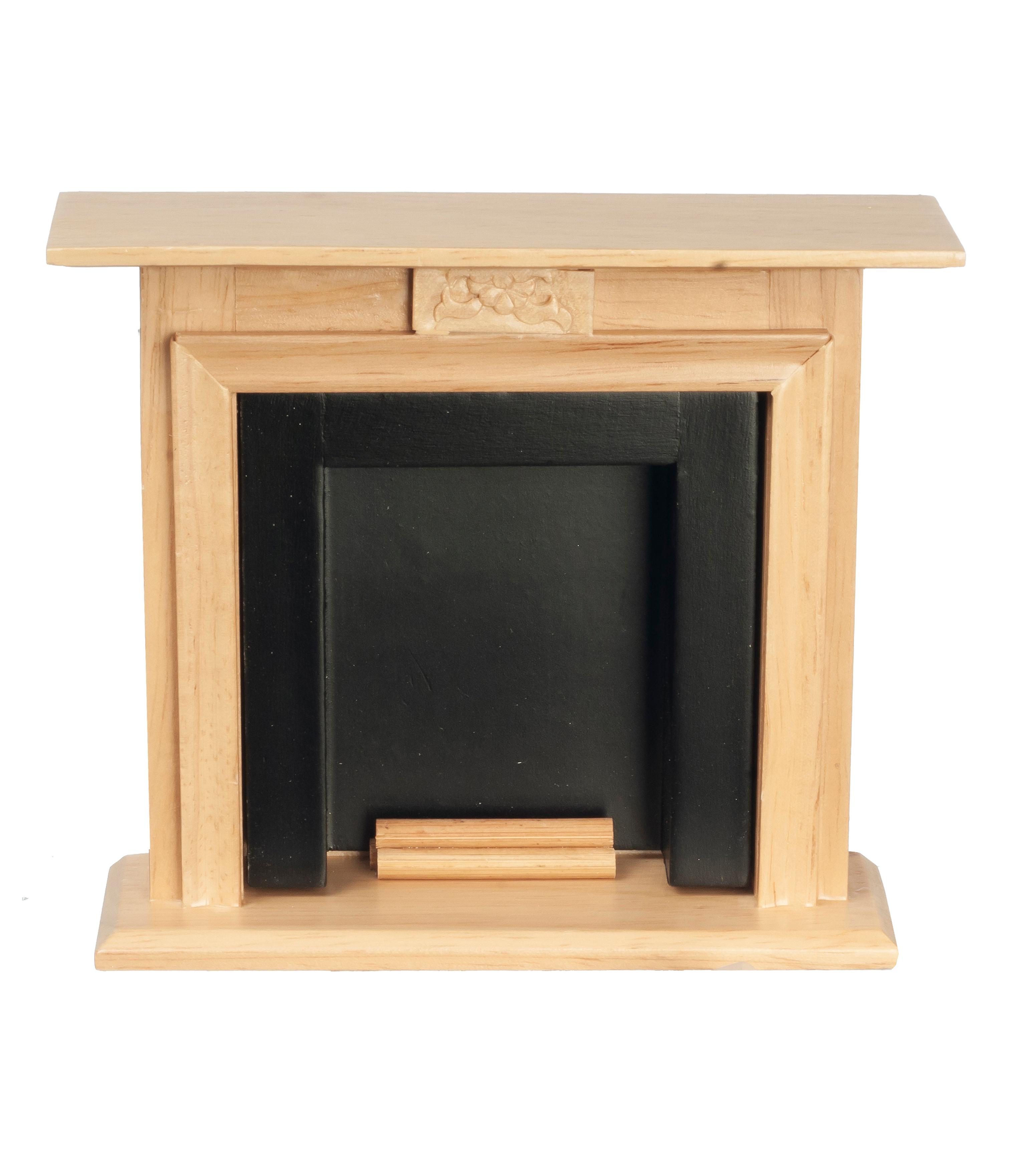 Dolls House 橡树 &黑色壁炉配原木微型家具 1：12 比例