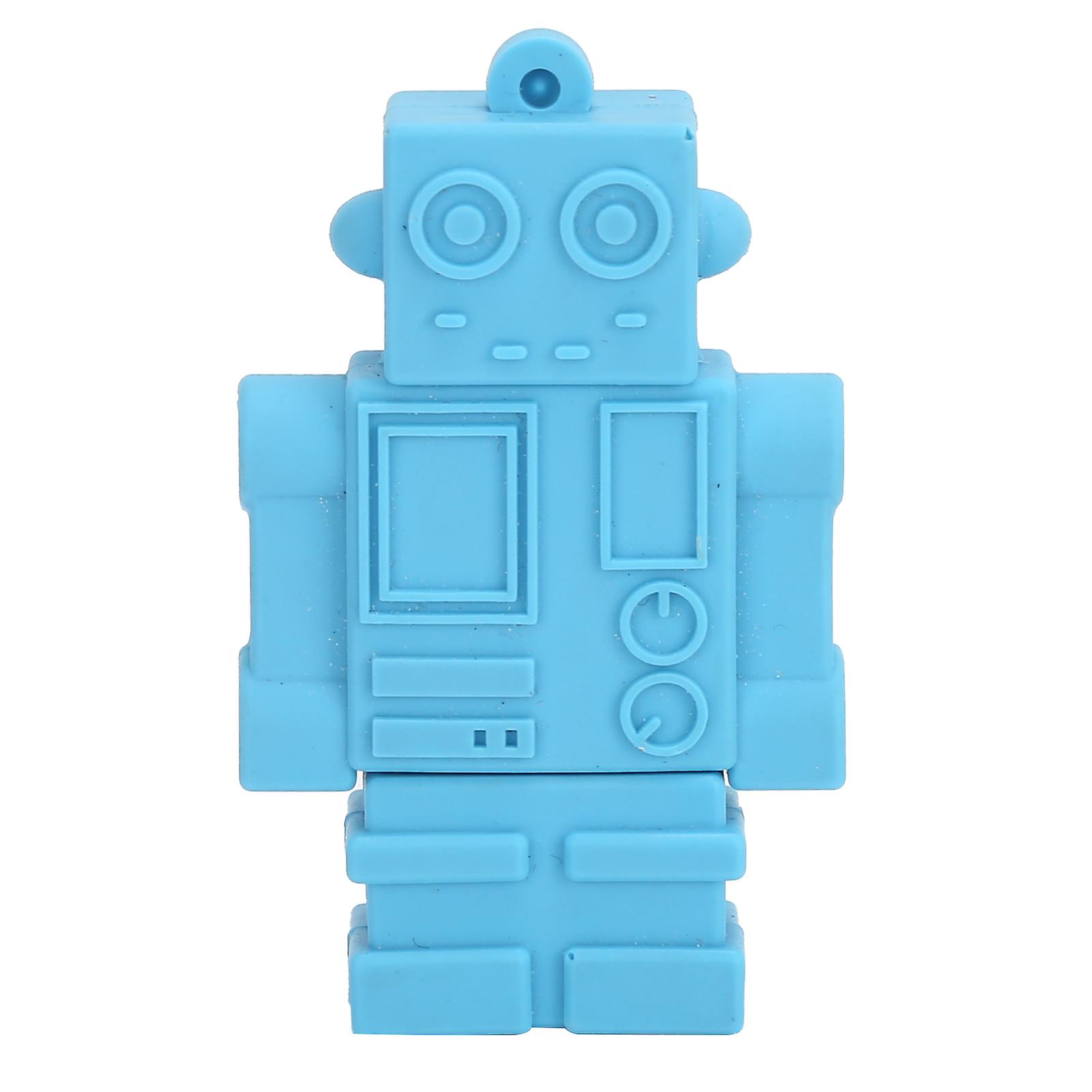 Cartoon U Disk Blue Robot Appearance High Speed Bulk Storage Flash Drive Memory Device