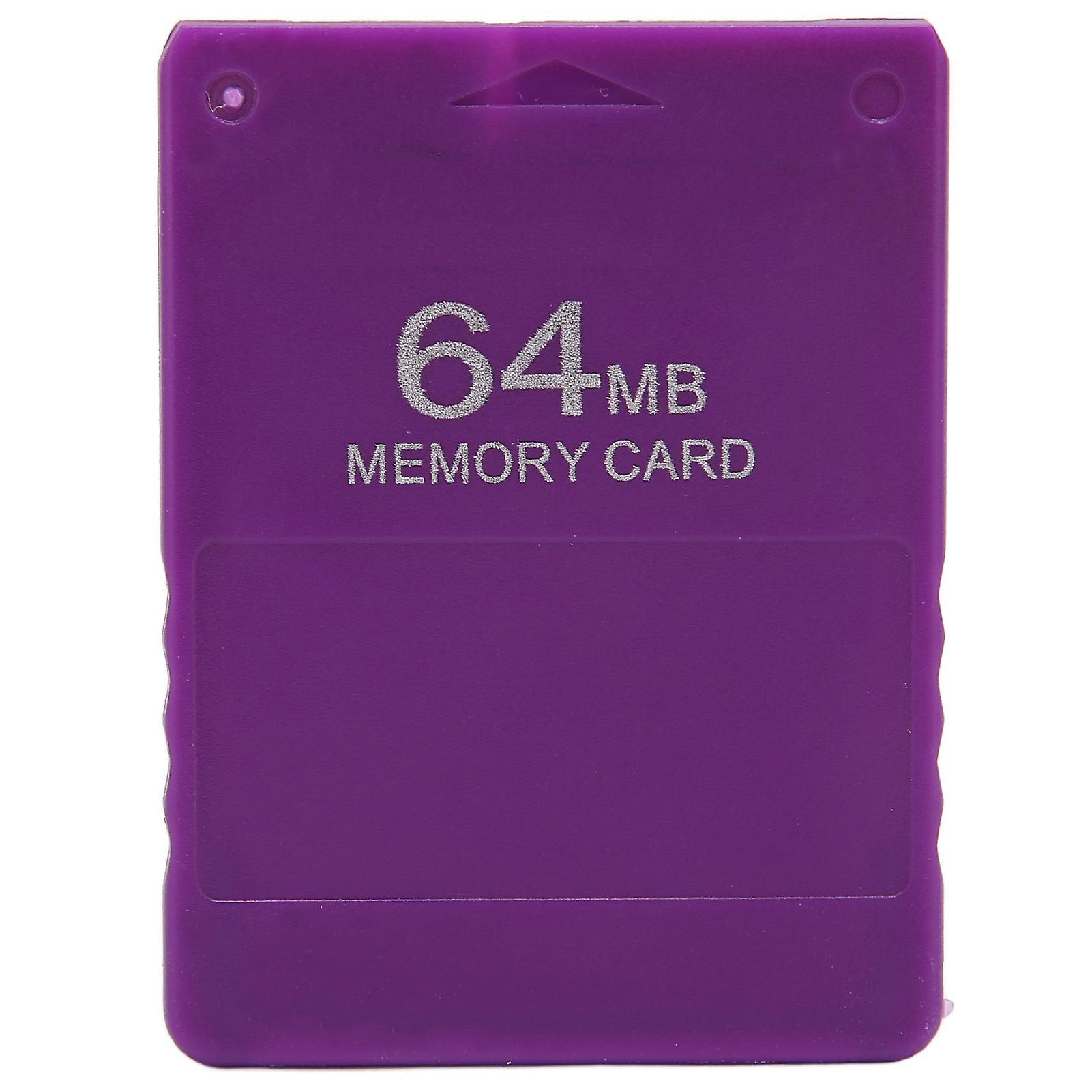 High-Speed 64MB PS2 Memory Card - Supports FMCB1.966, All Games, Portable, Purple