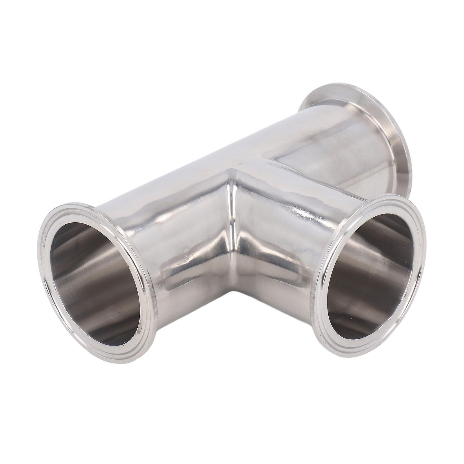 Triple Clamp Tee 3 Way 304 Stainless Steel Hose Pipe Fitting Connector for Pipeline 63 