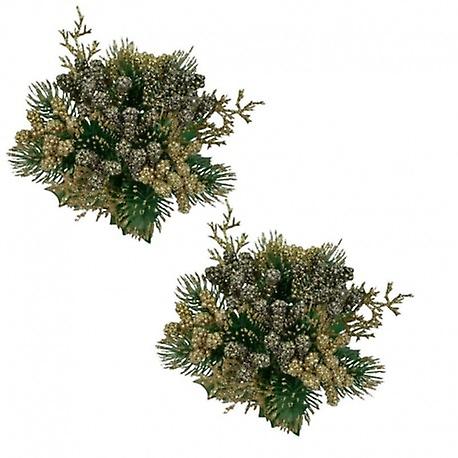 Candle cuffs 2-pack for crown candles in gold and green from Swerox