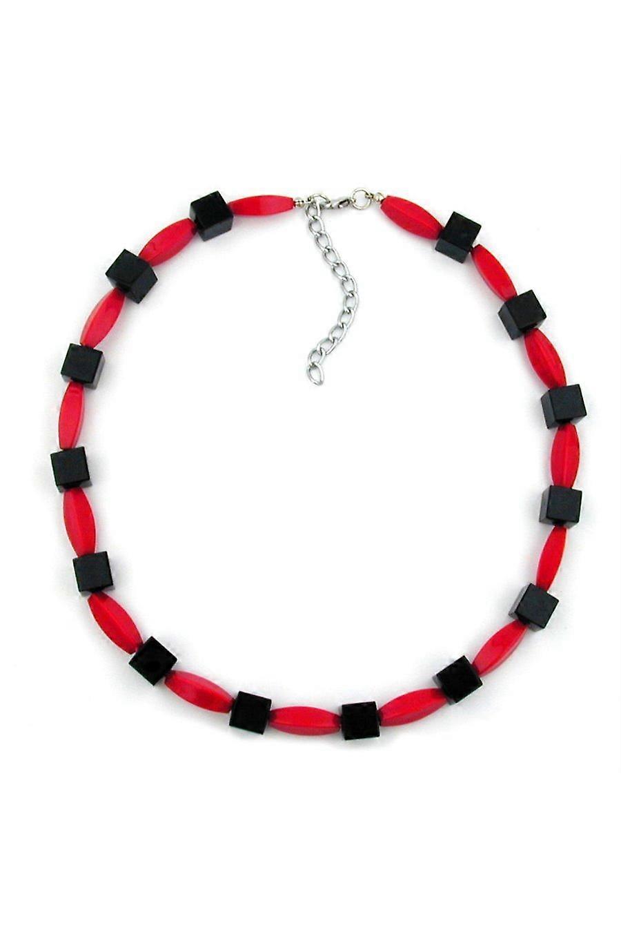 Necklace Red And Black Beads - Gl01439