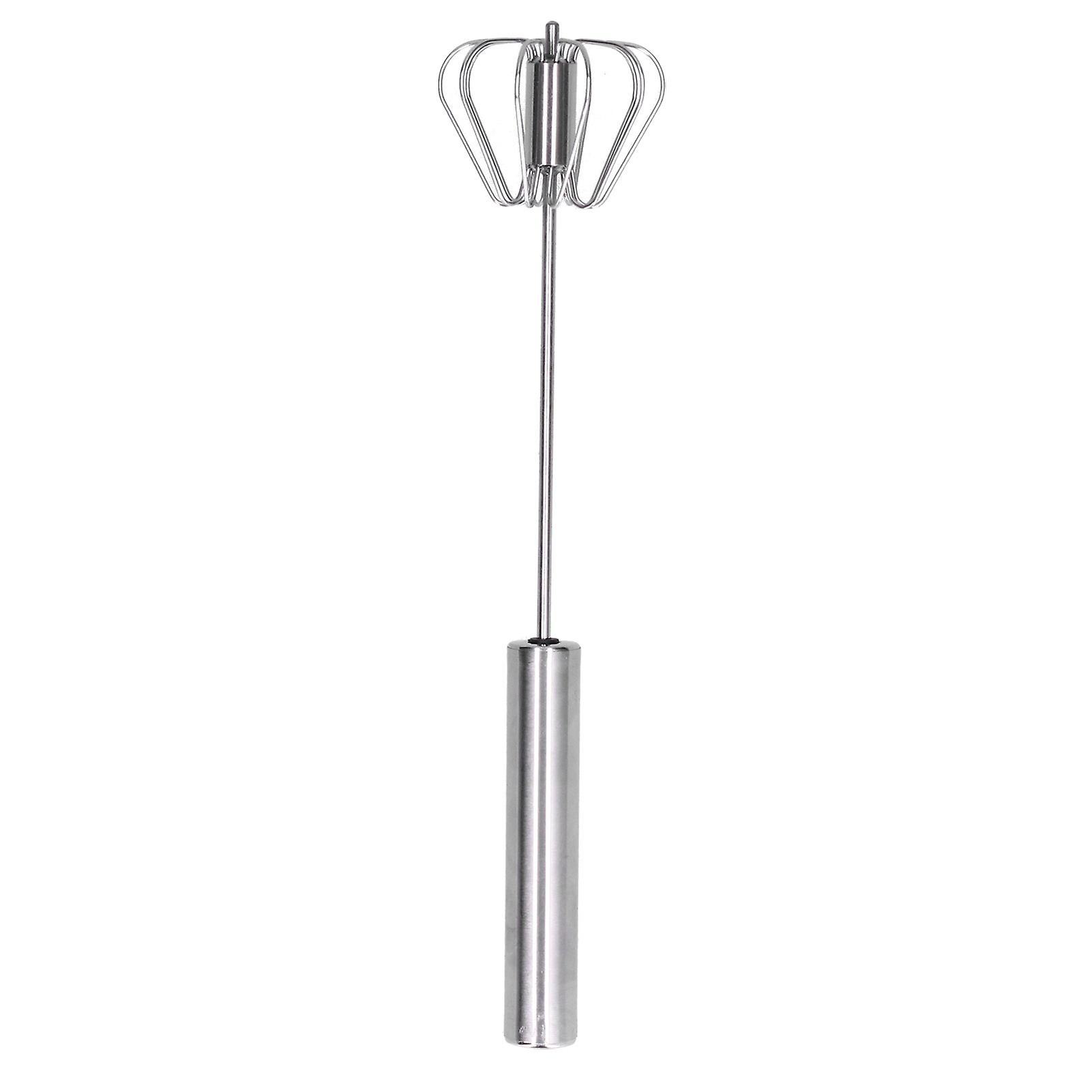 Batteur à œufs semi-automatique en acier inoxydable, petit fouet à œufs, mélangeur à main pour la cuisine (14 pouces)