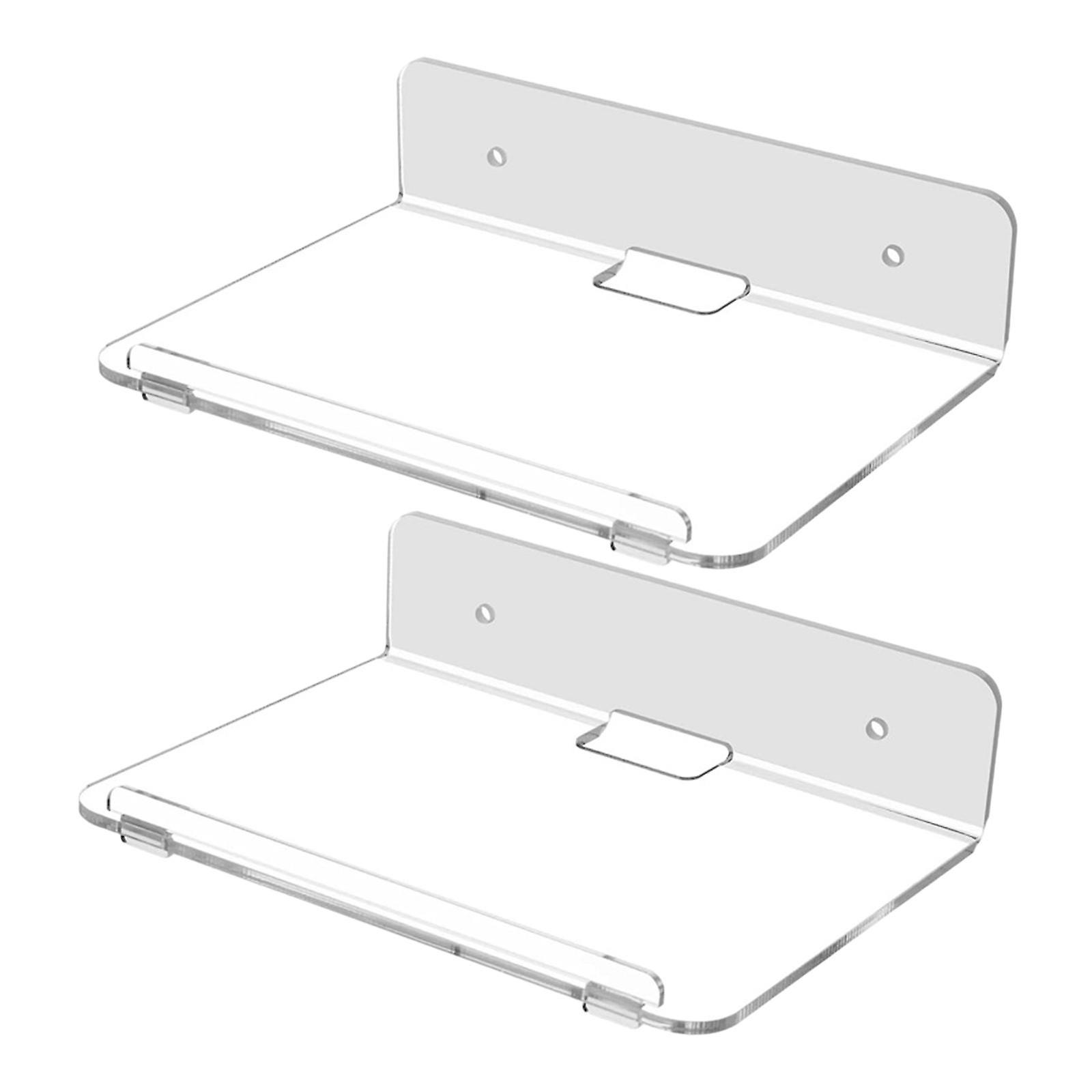 2Pcs Wall Ledge Floating Shelf Acrylic Floating Shelves Wall Organizer Shelf Floating Wall Shelves for Plants Monitor Kitchen