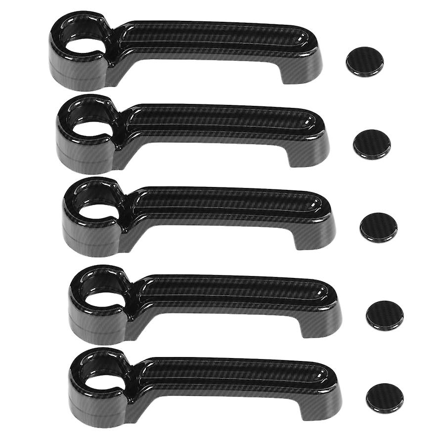Car 10X Outer Door Handle Cover Trim ABS Carbon Fiber for Wrangler JK 2007-2017