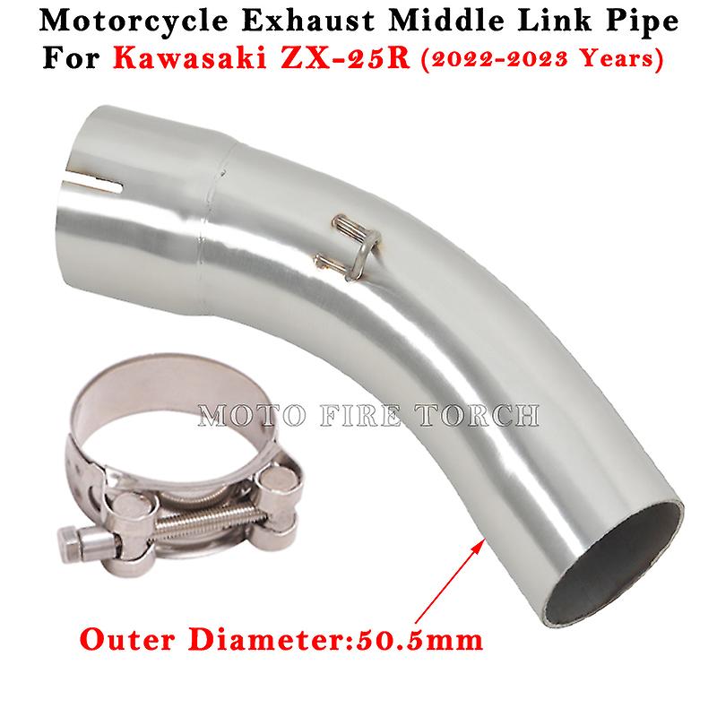 Motorrad Auspuff Moto Escape System modifizierter Schall dämpfer 51mm Edelstahl Mittel verbindungs rohr für Kawasaki ZX-25R ZX25R ZX 25R 2022 2023