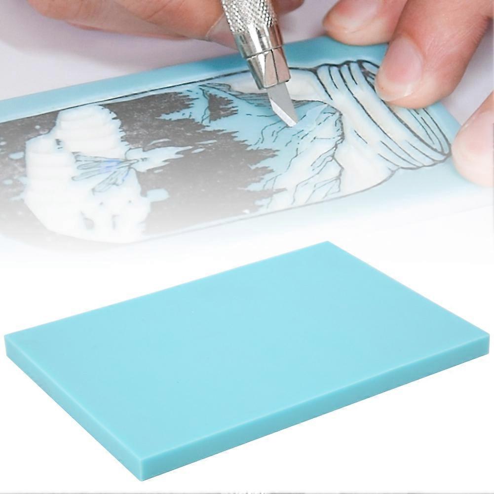Rubber stamp eraser block, 15 x 10 x 0.8 cm, sky blue