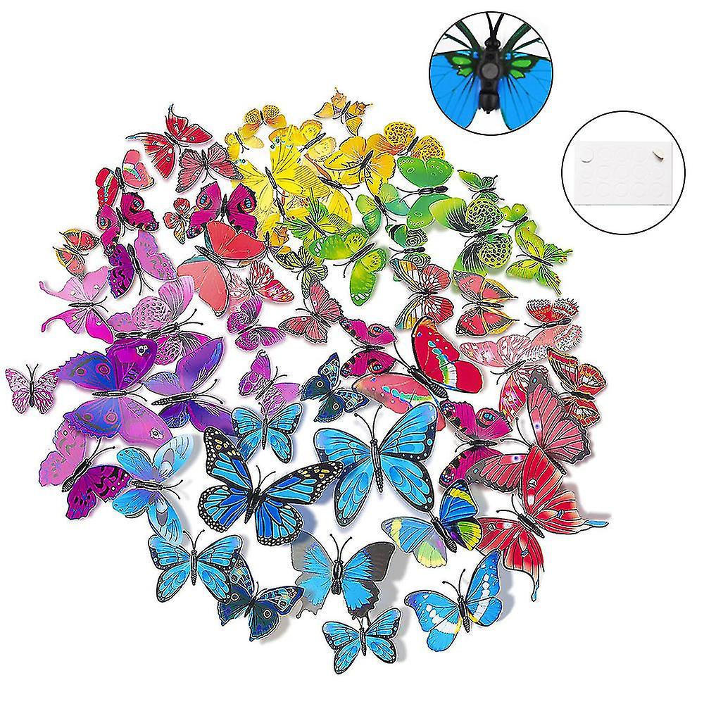 72pcs Butterfly Wall Decals 3d Butterflies Decor For Wall Removable