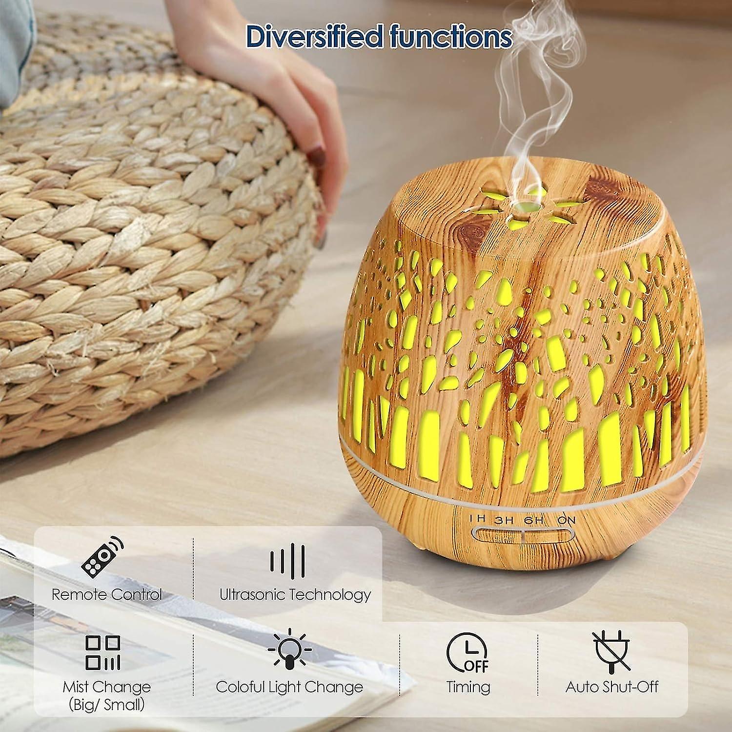 400ml essential oil diffuser with color changeable LED light, suitable for home, yoga, office, SPA,