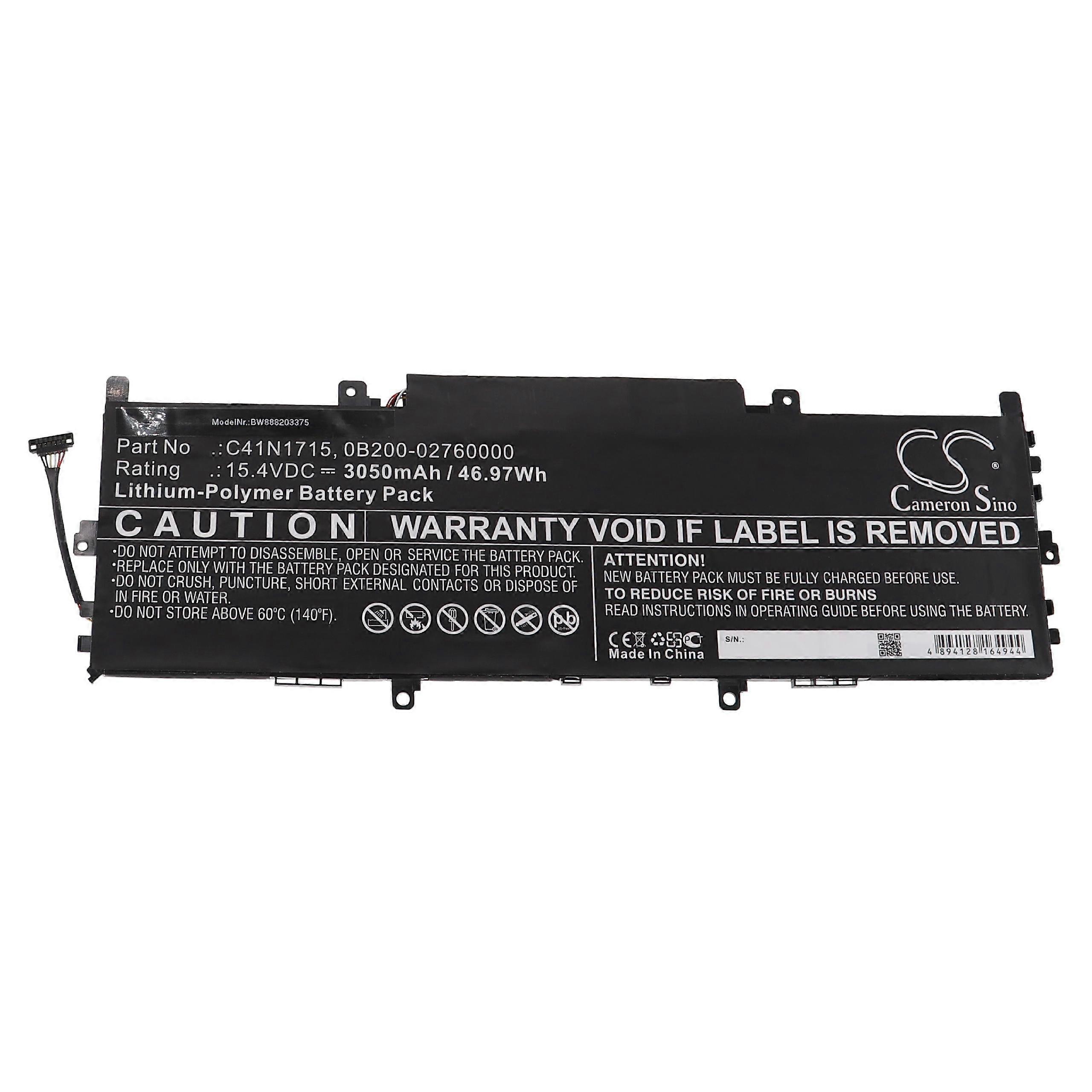 Bateria vhbw kompatybilna z Asus ZenBook 13 UX331UN, UX331UN-1B, UX331UN-1A, UX331UN-C4032R, UX331UN-1E Notebook (3050 mAh, 15,4 V, Li-Polymer)