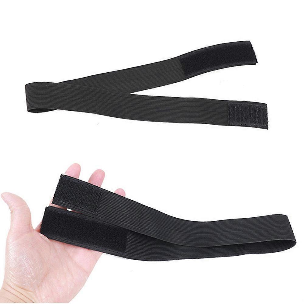 2 Pieces Wig Headband, Elastic Strap with Magic Adhesive Tape (Black)