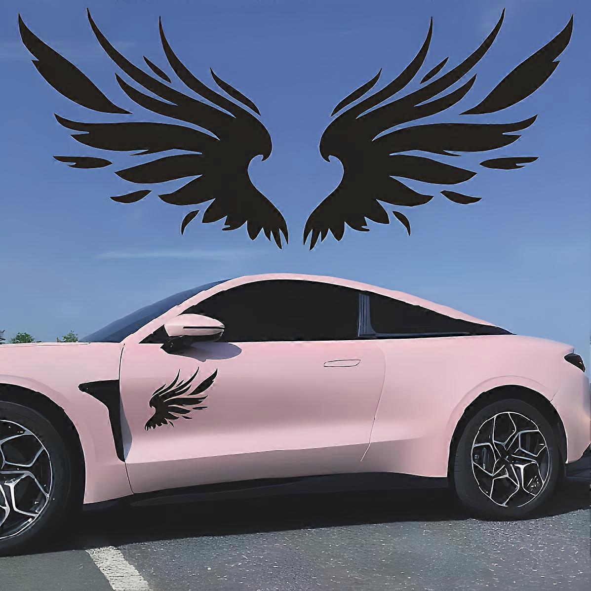 2pcs Archangel Wings Car Decal Body Side Skirt Decorative Sticker SUV Sedan New Energy RV Rear Window Car Decal Hood Door And Hood Sticker